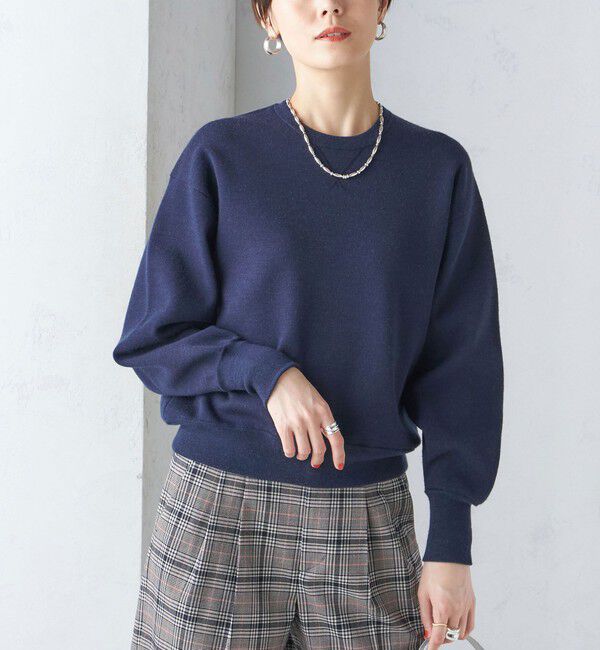 SHIPS for women「〈手洗い可能〉スムース ニット ガゼット プルオーバー」|ニット・セーター|ネイビー