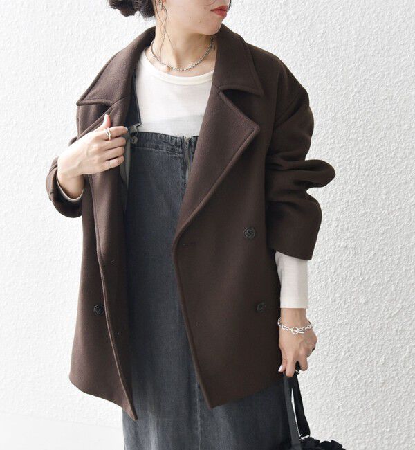 SHIPS any「SHIPS any: ウール ミックス コクーン ショート Pコート」|その他|