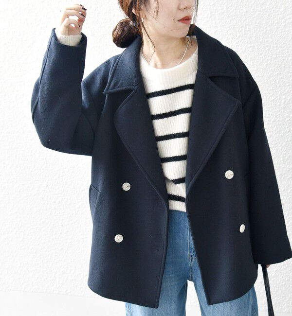 SHIPS any「SHIPS any: ウール ミックス コクーン ショート Pコート」|その他|