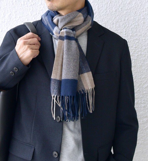 SHIPS any「SHIPS any: サープラスヤーン ウール カシミヤ チェック マフラー◇」|マフラー|