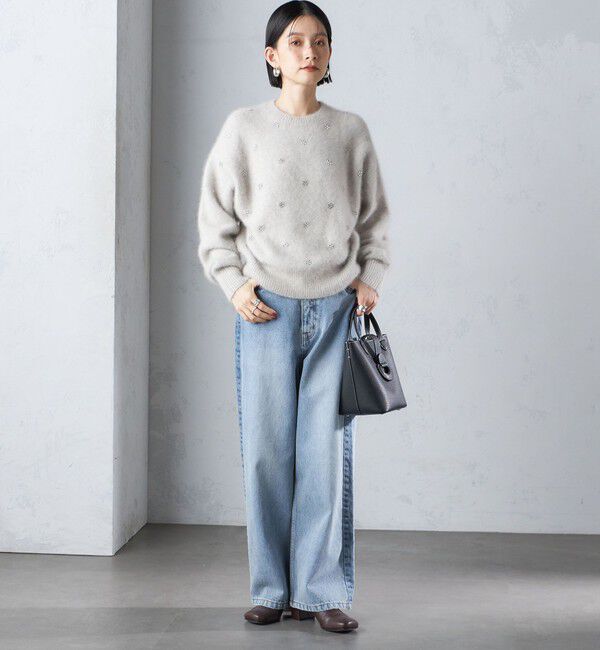 SHIPS for women「〈手洗い可能〉ビジュー FOX クルーネック プルオーバー」|ニット・セーター|