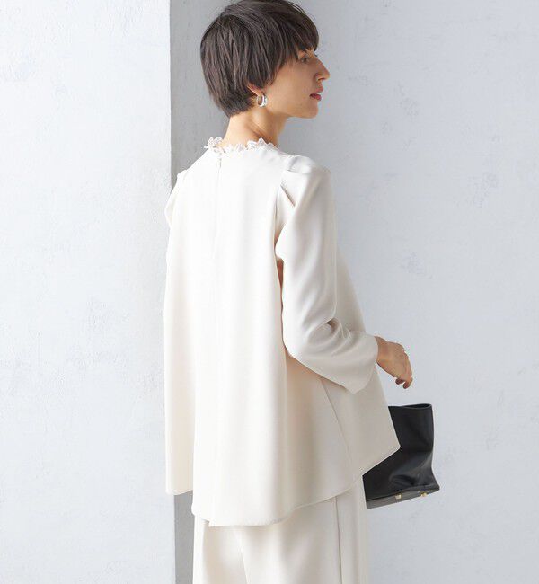 SHIPS for women「〈セレモニー対応可〉troisiemeCHACO:レース 襟 ブラウス（セットアップ対応）」|シャツ・ブラウス|