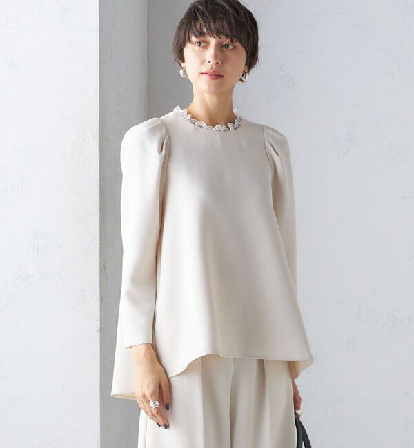 SHIPS for women「〈セレモニー対応可〉troisiemeCHACO:レース 襟 ブラウス（セットアップ対応）」|シャツ・ブラウス|