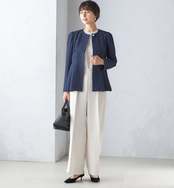 SHIPS for women「〈セレモニー対応可〉troisiemeCHACO:レース 襟 ブラウス（セットアップ対応）」|シャツ・ブラウス|