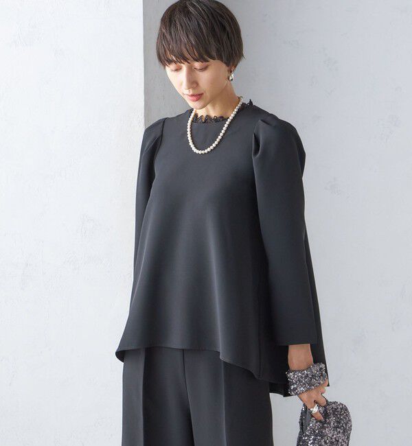 SHIPS for women「〈セレモニー対応可〉troisiemeCHACO:レース 襟 ブラウス（セットアップ対応）」|シャツ・ブラウス|