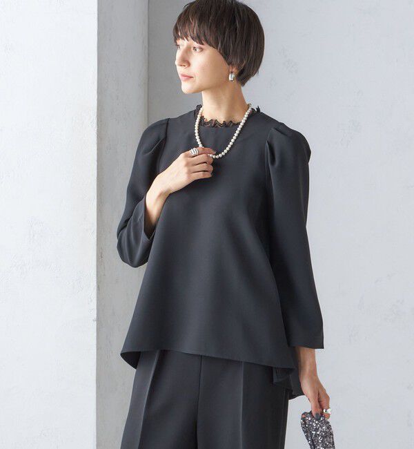 SHIPS for women「〈セレモニー対応可〉troisiemeCHACO:レース 襟 ブラウス（セットアップ対応）」|シャツ・ブラウス|