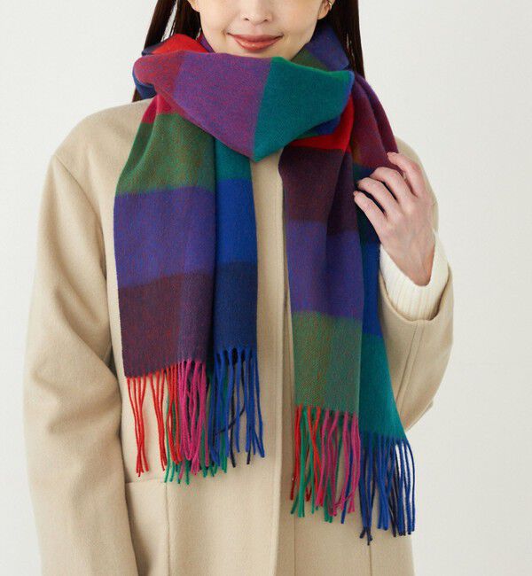 SHIPS Colors 「SHIPS Colors:〈手洗い可能〉 ウール チェック ストール」|ストール|