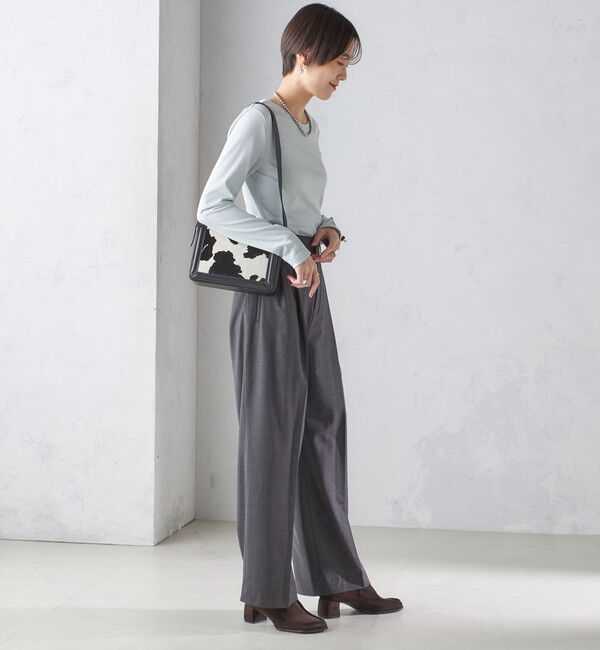 SHIPS for women「〈洗濯機可能〉シャイニー ストレッチ クルーネック カットソー」|Tシャツ・カットソー|