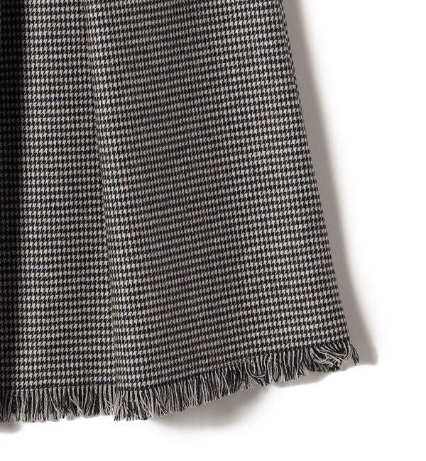 SHIPS for women「SHIPS Primary Navy Label:裾 フリンジ 千鳥 フレア スカート」|スカート|