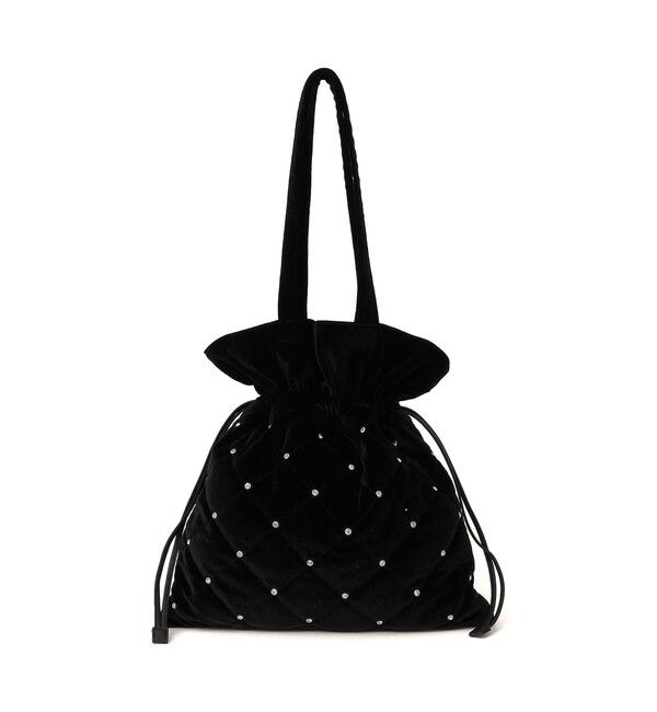 SHIPS any「SHIPS any: ビジュー ポリエステル ベロア キルティング ドロスト トートバッグ」|トートバッグ|