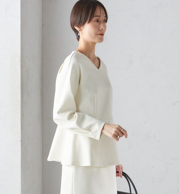 SHIPS for women「〈手洗い可能〉ストレッチ ダンボール ブラウス（セットアップ対応）」|シャツ・ブラウス|