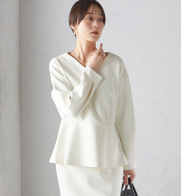 SHIPS for women「〈手洗い可能〉ストレッチ ダンボール ブラウス（セットアップ対応）」|シャツ・ブラウス|