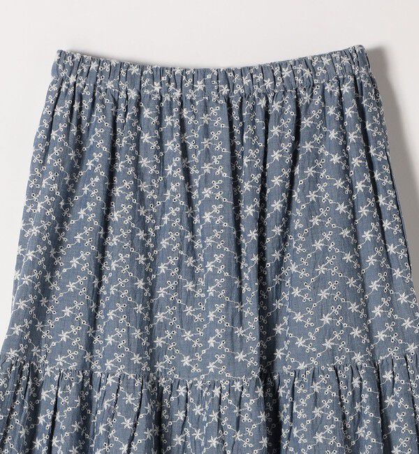 SHIPS any「SHIPS any:〈洗濯機可能〉エンブロイダリー シャンブレー ティアード スカート」|スカート|