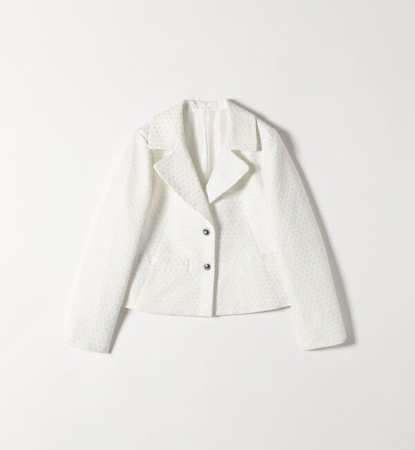 SHIPS any「SHIPS any:〈手洗い可能〉フラワー ジャカード ショート テーラード ジャケット」|テーラードジャケット|