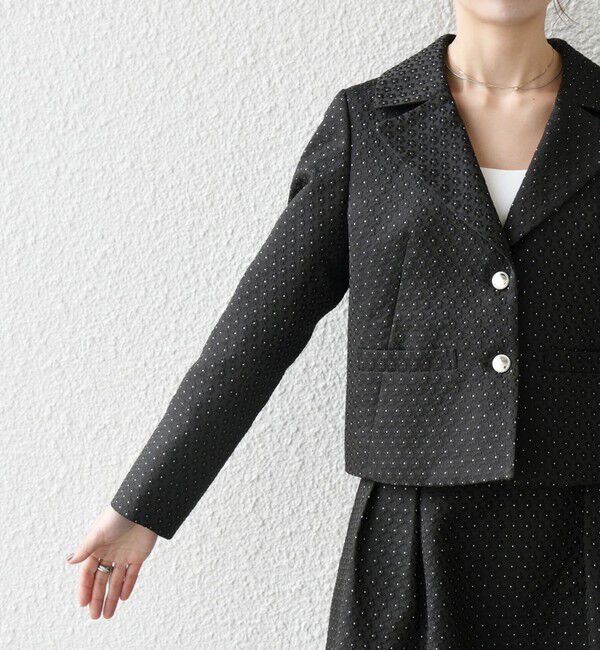 SHIPS any「SHIPS any:〈手洗い可能〉フラワー ジャカード ショート テーラード ジャケット」|テーラードジャケット|