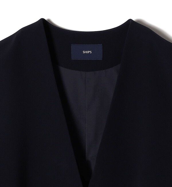 SHIPS for women「〈手洗い可能〉トリアセテート混 ロング ジレ（セットアップ対応可）」|ベスト・ジレ|