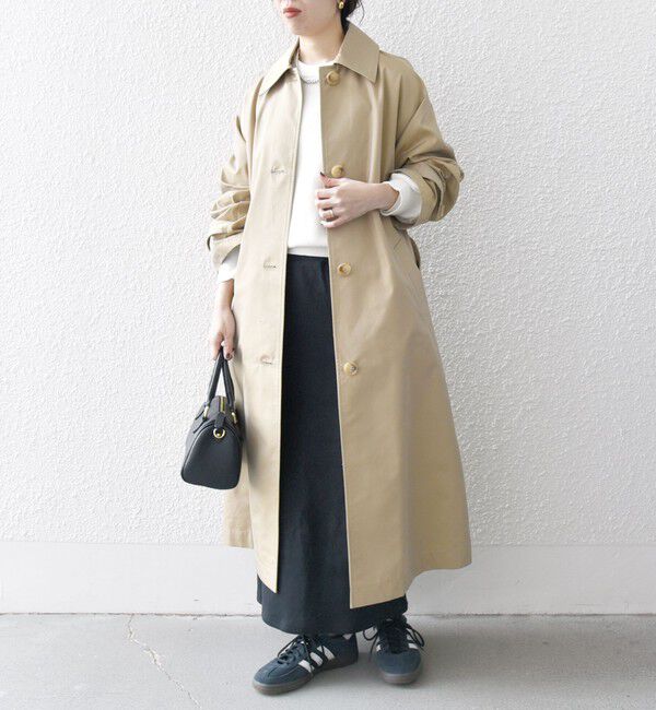 SHIPS any「SHIPS any:〈手洗い可能〉シャンブレー バルマカーン ロング コート」|トレンチコート|