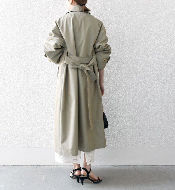 SHIPS any「SHIPS any:〈手洗い可能〉シャンブレー バルマカーン ロング コート」|トレンチコート|