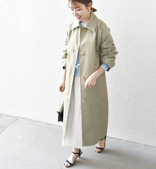 SHIPS any「SHIPS any:〈手洗い可能〉シャンブレー バルマカーン ロング コート」|トレンチコート|