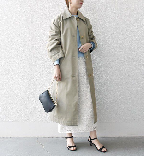 SHIPS any「SHIPS any:〈手洗い可能〉シャンブレー バルマカーン ロング コート」|トレンチコート|