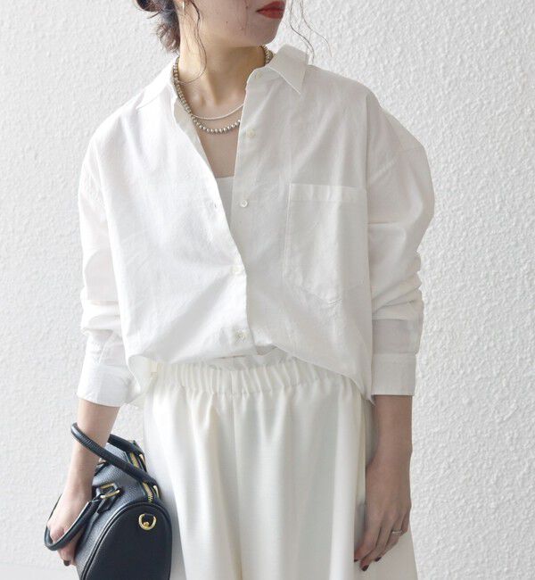 SHIPS any「SHIPS any:〈洗濯機可能〉コットン レギュラーカラー 刺繍 シャツ」|シャツ・ブラウス|