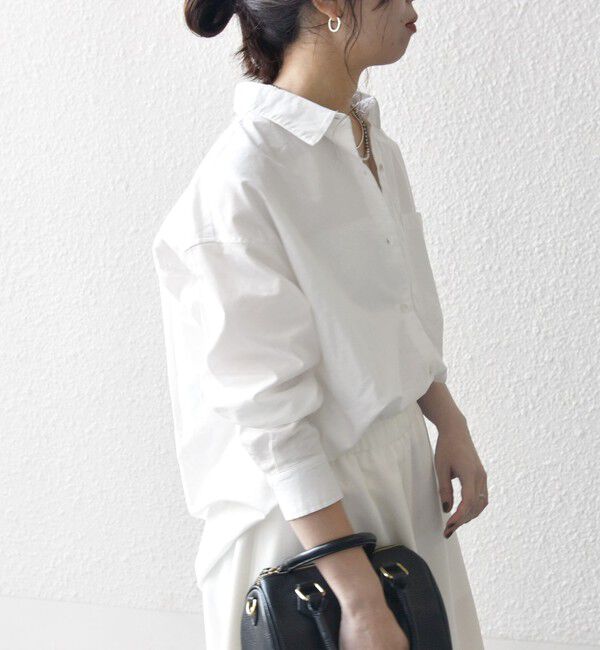 SHIPS any「SHIPS any:〈洗濯機可能〉コットン レギュラーカラー 刺繍 シャツ」|シャツ・ブラウス|