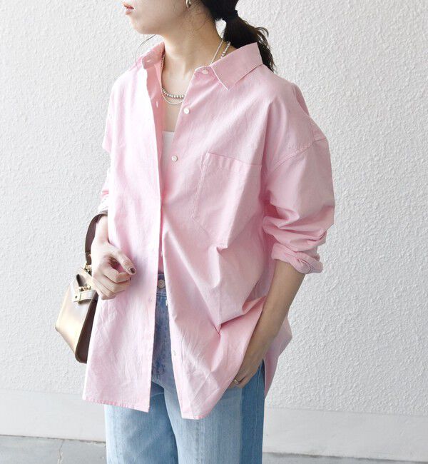 SHIPS any「SHIPS any:〈洗濯機可能〉コットン レギュラーカラー 刺繍 シャツ」|シャツ・ブラウス|