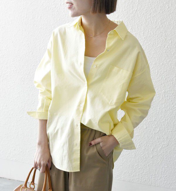 SHIPS any「SHIPS any:〈洗濯機可能〉コットン レギュラーカラー 刺繍 シャツ」|シャツ・ブラウス|