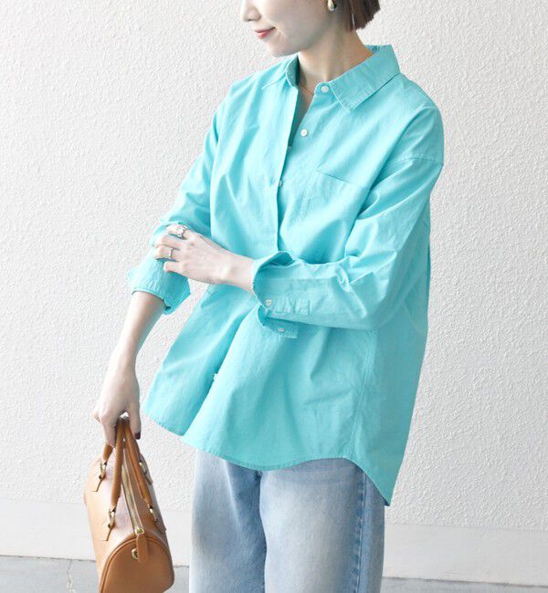 SHIPS any「SHIPS any:〈洗濯機可能〉コットン レギュラーカラー 刺繍 シャツ」|シャツ・ブラウス|