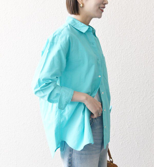 SHIPS any「SHIPS any:〈洗濯機可能〉コットン レギュラーカラー 刺繍 シャツ」|シャツ・ブラウス|