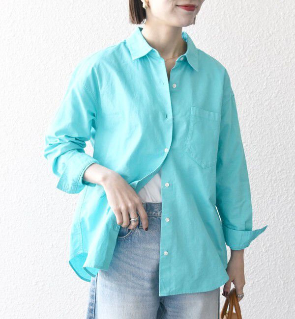 SHIPS any「SHIPS any:〈洗濯機可能〉コットン レギュラーカラー 刺繍 シャツ」|シャツ・ブラウス|