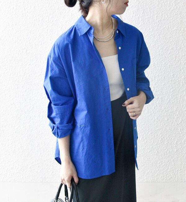 SHIPS any「SHIPS any:〈洗濯機可能〉コットン レギュラーカラー 刺繍 シャツ」|シャツ・ブラウス|