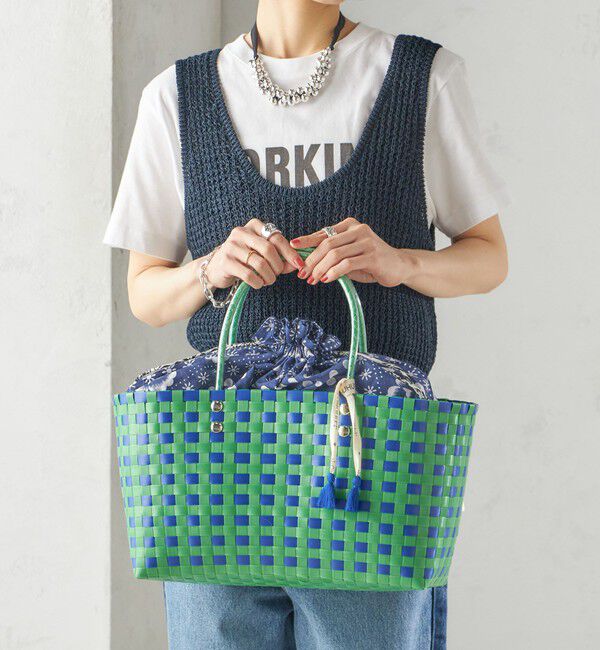 SHIPS for women「【SHIPS別注】UHURU:巾着付き バスケット バッグ M」|トートバッグ|