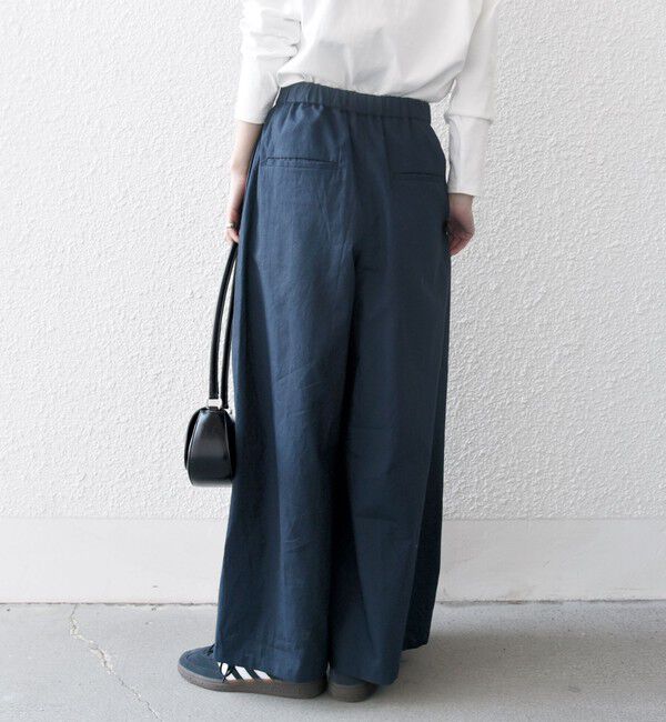 SHIPS any「SHIPS any:〈洗濯機可能〉リネン ミックス タック フレア ワイド パンツ」|その他|