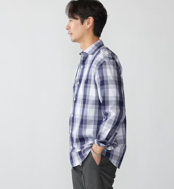 SHIPS「SHIPS: ワイドカラー ネイビー バリエーション チェック シャツ」|シャツ・ブラウス|