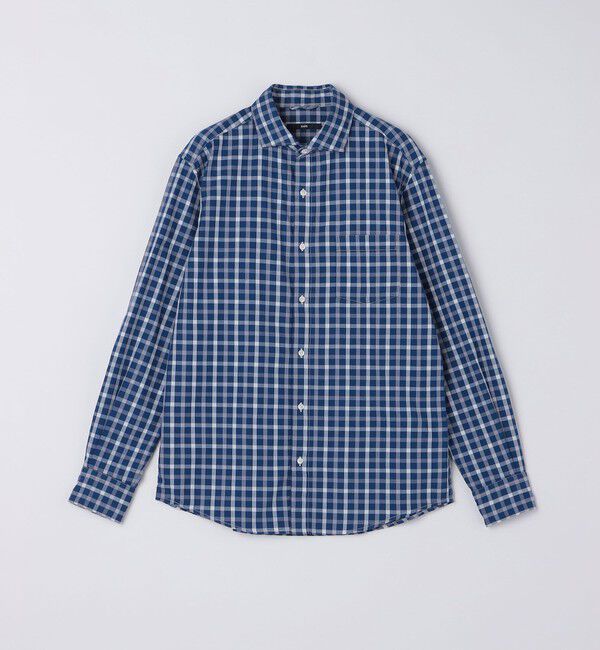 SHIPS「SHIPS: ワイドカラー ネイビー バリエーション チェック シャツ」|シャツ・ブラウス|