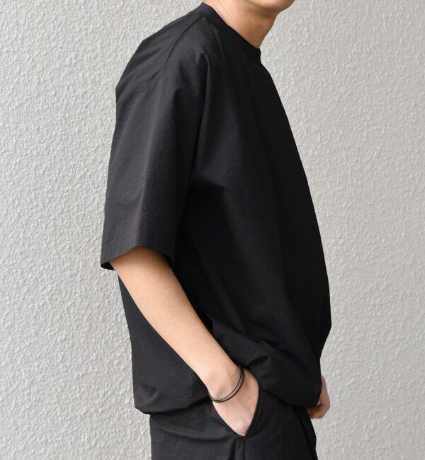 SHIPS any「SHIPS any:〈撥水/軽量/ストレッチ〉SOLOTEX(R) シアサッカー スピンドル Tシャツ(セットアップ対応)25SS◇」|Tシャツ・カットソー|