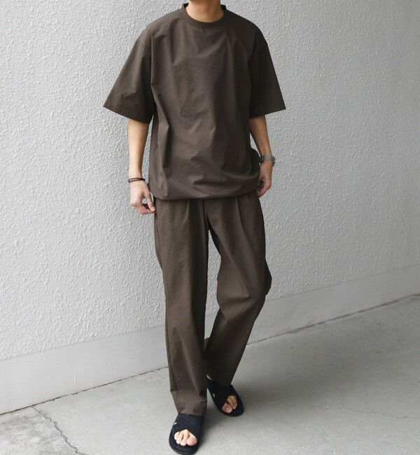 SHIPS any「SHIPS any:〈撥水/軽量/ストレッチ〉SOLOTEX(R) シアサッカー スピンドル Tシャツ(セットアップ対応)25SS◇」|Tシャツ・カットソー|