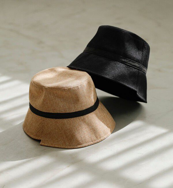 quaranciel「quaranciel :〈手洗い可能〉リネン ライク リボン バケット ハット」|ハット|