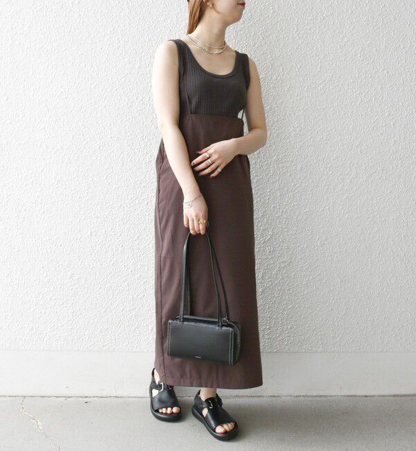 SHIPS any「SHIPS any:〈洗濯機可能〉Iライン キャミ ワンピース &times; ベーシック TEE セット」|ジャンパースカート|