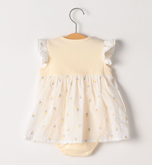 SHIPS KIDS「SHIPS KIDS:70～80cm / フラワー 刺繍 スカート ロンパース」|ロンパース|