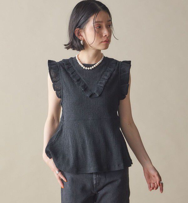 SHIPS for women「NINE CASE:〈手洗い可能〉フリル ノースリーブ トップス」|その他|