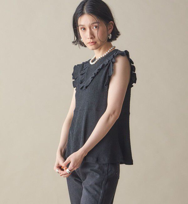 SHIPS for women「NINE CASE:〈手洗い可能〉フリル ノースリーブ トップス」|その他|