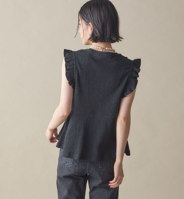 SHIPS for women「NINE CASE:〈手洗い可能〉フリル ノースリーブ トップス」|その他|