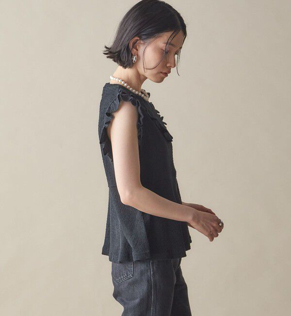 SHIPS for women「NINE CASE:〈手洗い可能〉フリル ノースリーブ トップス」|その他|