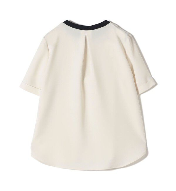 SHIPS for women「〈手洗い可能〉パイピング キーネック 半袖 ブラウス」|シャツ・ブラウス|