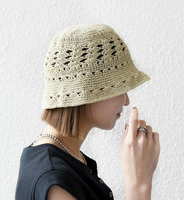 SHIPS any「SHIPS any: 透かし編み ラメ ハット」|ハット|ベージュ