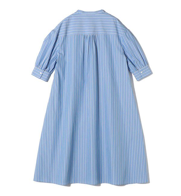 SHIPS for women「〈手洗い可能〉スタンドカラー リボン ストライプ シャツ ワンピース」|ワンピース|