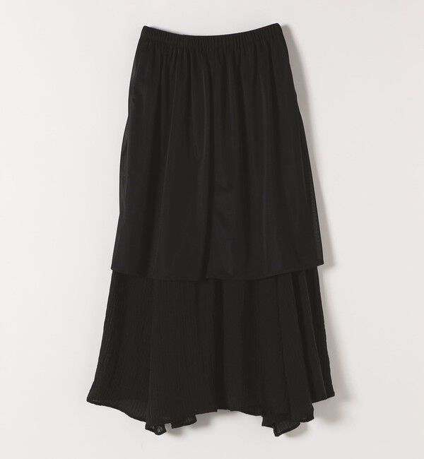 quaranciel「quaranciel:〈洗濯機可能〉シアー ストライプ ギャザーフレア スカート & ブラウス セット」|ワンピース|