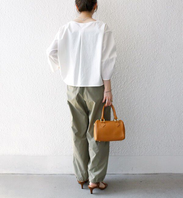 SHIPS any「SHIPS any:〈洗濯機可能〉ミニサッカー ドロスト リボン ボートネック ブラウス」|シャツ・ブラウス|